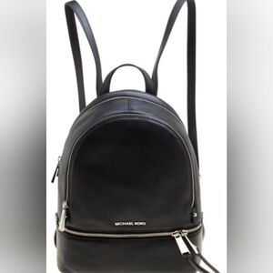 Michael Kors Black Leather Backpack